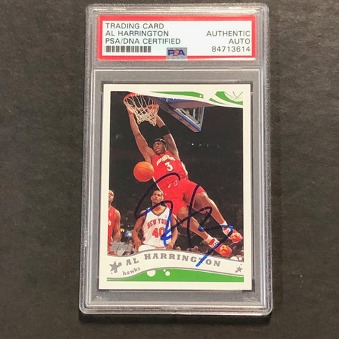 2005 Topps #103 Al Harrington Signed Card AUTO PSA Slabbed