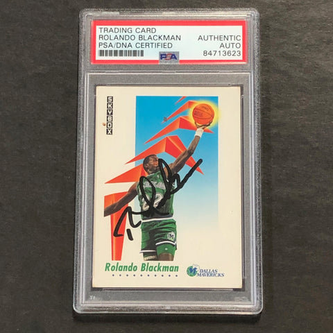 1991-92 Skybox #57 Rolando Blackman Signed Card AUTO PSA Slabbed Mavericks