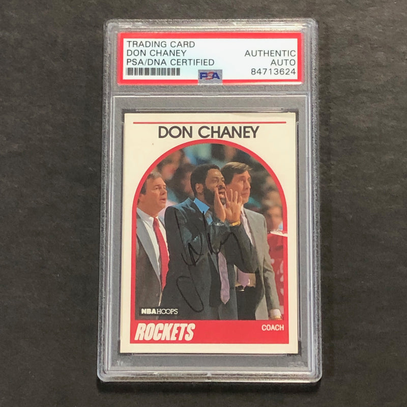 1989 NBA Hoops #123 Don Chaney Signed Card AUTO PSA Slabbed Rockets