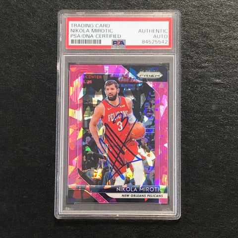 2018-19 Panini Prizm Pink Ice #157 Nikola Mirotic Signed Card AUTO PSA Slabbed Pelicans