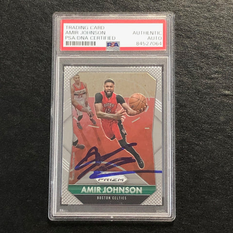 2015-16 Panini Prizm #88 Amir Johnson Signed Card AUTO PSA Slabbed Celtics