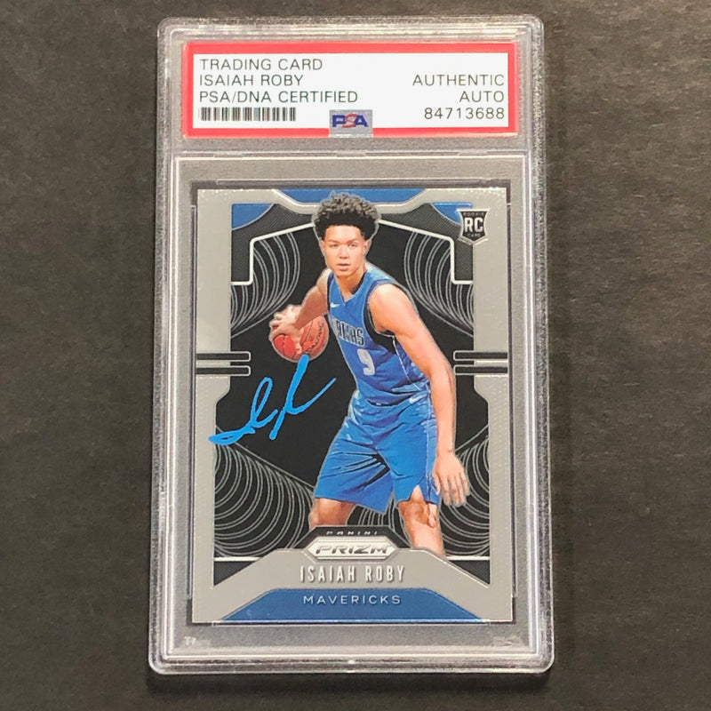 2019-20 Panini Prizm #283 Isaiah Roby Signed Card AUTO PSA Slabbed RC Mavericks
