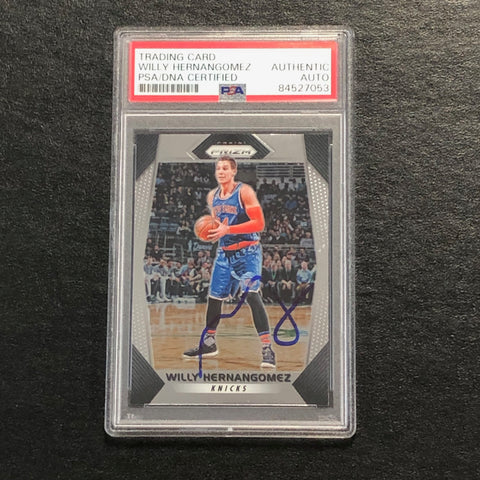 2017-18 Panini Prizm #276 Willy Hernangomez Signed Card AUTO PSA Slabbed Knicks