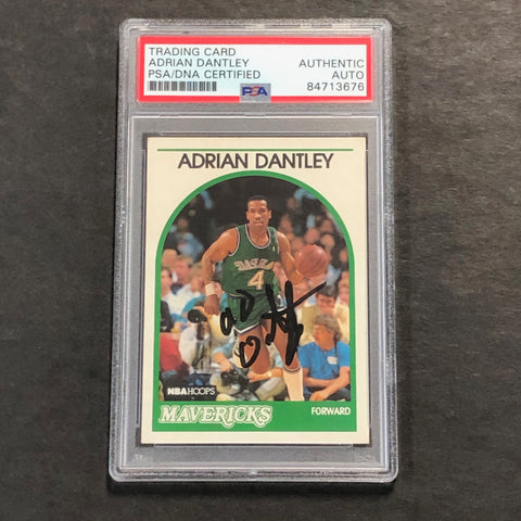 1989-99 NBA Hoops #125 Adrian Dantley Signed Card AUTO PSA Slabbed Mavericks