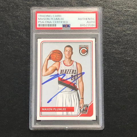 2015-16 Panini Complete #164 Mason Plumlee Signed Card AUTO PSA Slabbed Blazers