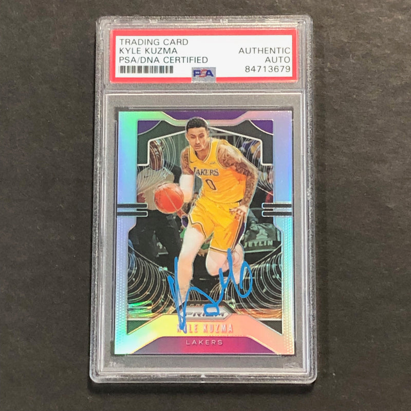 2019-20 Panini Prizm #130 Kyle Kuzma Signed Card Auto PSA Slabbed Lakers