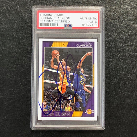 2016-17 NBA Hoops #71 Jordan Clarkson Signed Card AUTO PSA Slabbed Lakers