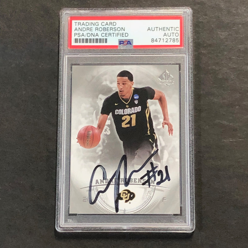 2013-14 Spa Basketball #27 Andre Roberson Signed Card AUTO PSA Slabbed Boulder