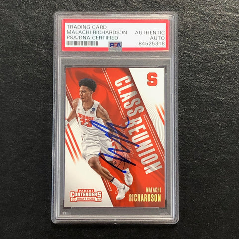 2016-17 Contenders Draft Picks #20 Malachi Richardson Signed Card AUTO PSA Slabbed Syracuse