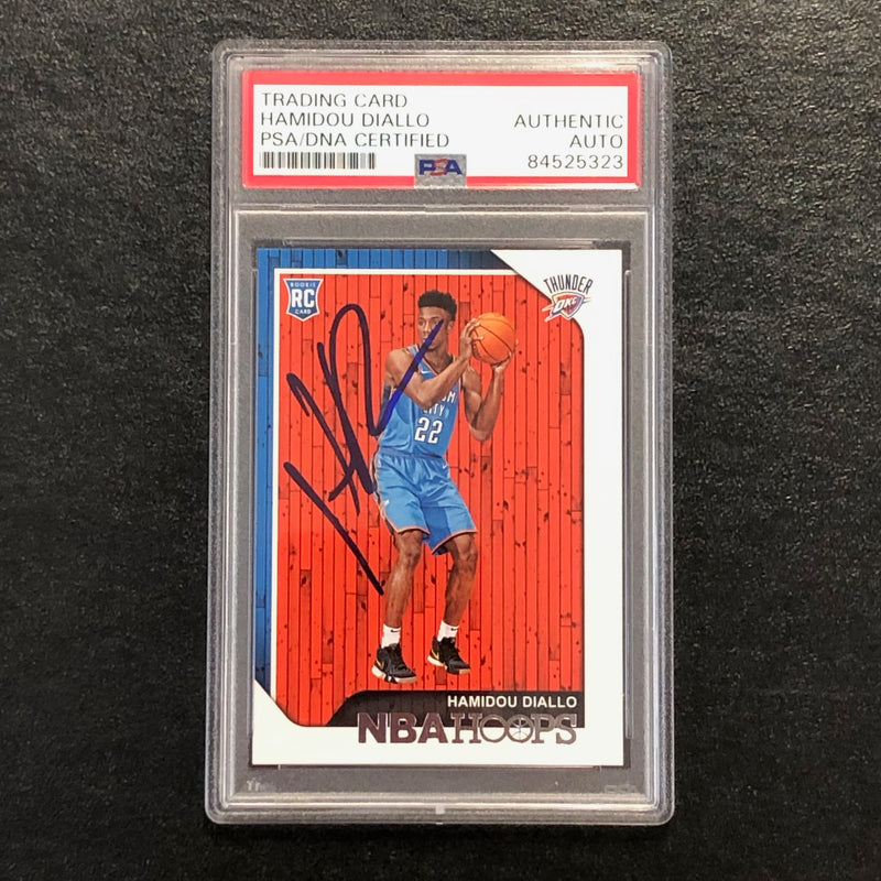2018-19 NBA Hoops #27 Hamidou Diallo Signed Card AUTO PSA Slabbed RC Thunder