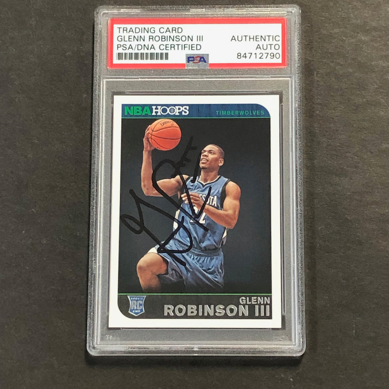 2014-15 NBA Hoops #294 Glenn Robinson III Signed Card AUTO PSA Slabbed RC Minnesota Timberwolves