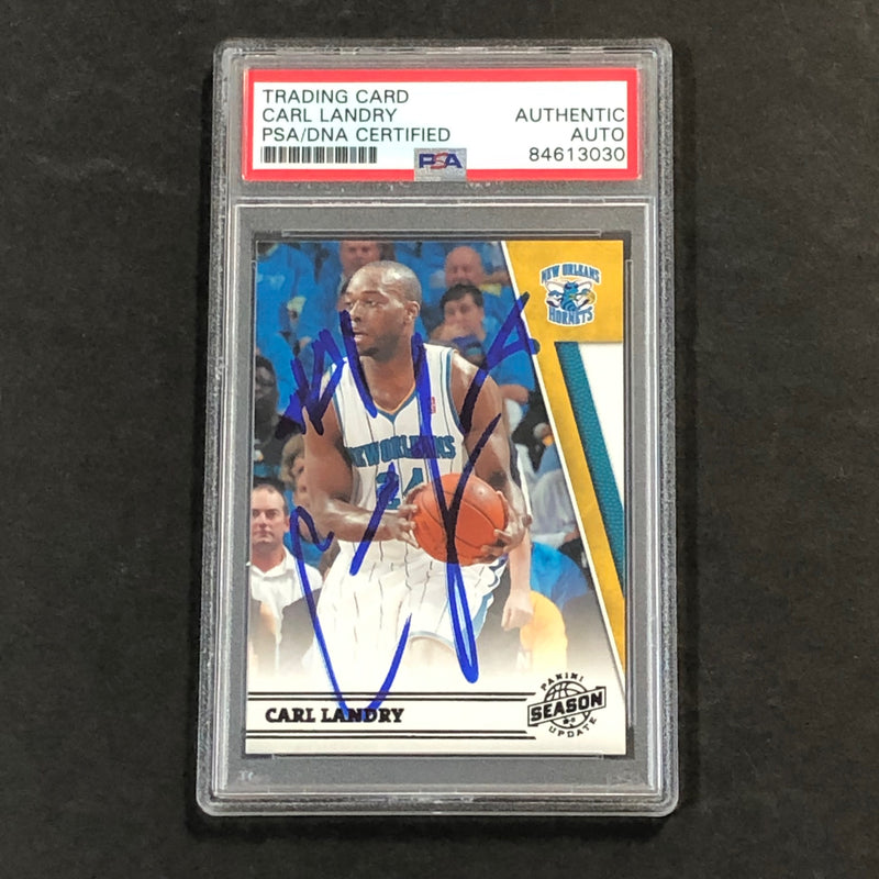 2010-11 Panini Season Update #120 Carl Landry Signed Card AUTO PSA/DNA Slabbed Hornets