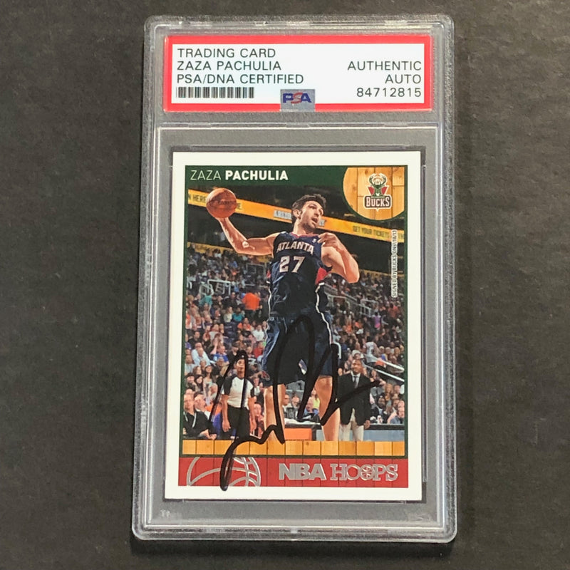 2013-14 NBA Hoops Panini #248 Zaza Pachulia Signed Card AUTO PSA Slabbed Bucks