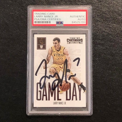 2015-16 Contenders Draft Picks #45 Larry Nance Jr. Signed Card AUTO PSA Slabbed Wyoming