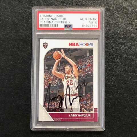 2019-20 NBA Hoops #37 Larry Nance Jr. Signed Card AUTO PSA Slabbed Cavaliers