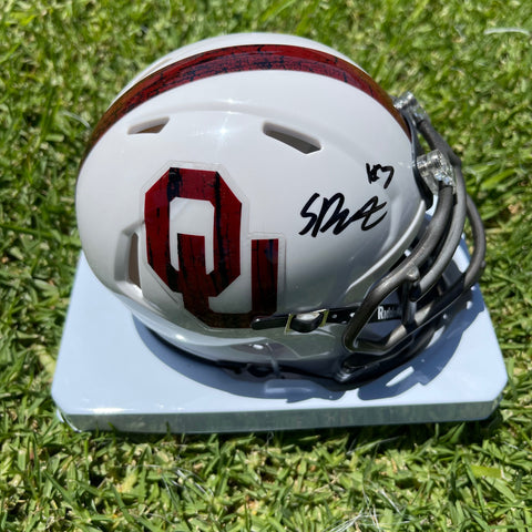 Spencer Rattler Signed Speed Mini Helmet PSA/DNA Oklahoma Sooners Autographed