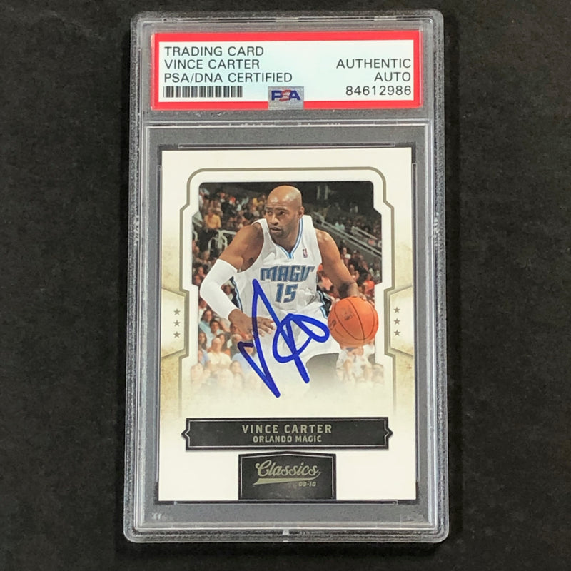 2009-10 Classics Basketball #77 Vince Carter Signed Card AUTO PSA/DNA Slabbed Magic