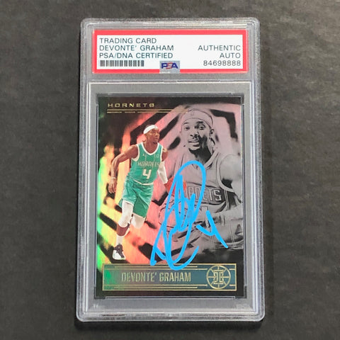 2020-21 Illusions Basketball Panini #28 Devonte' Graham Signed Card AUTO PSA/DNA Slabbed Hornets