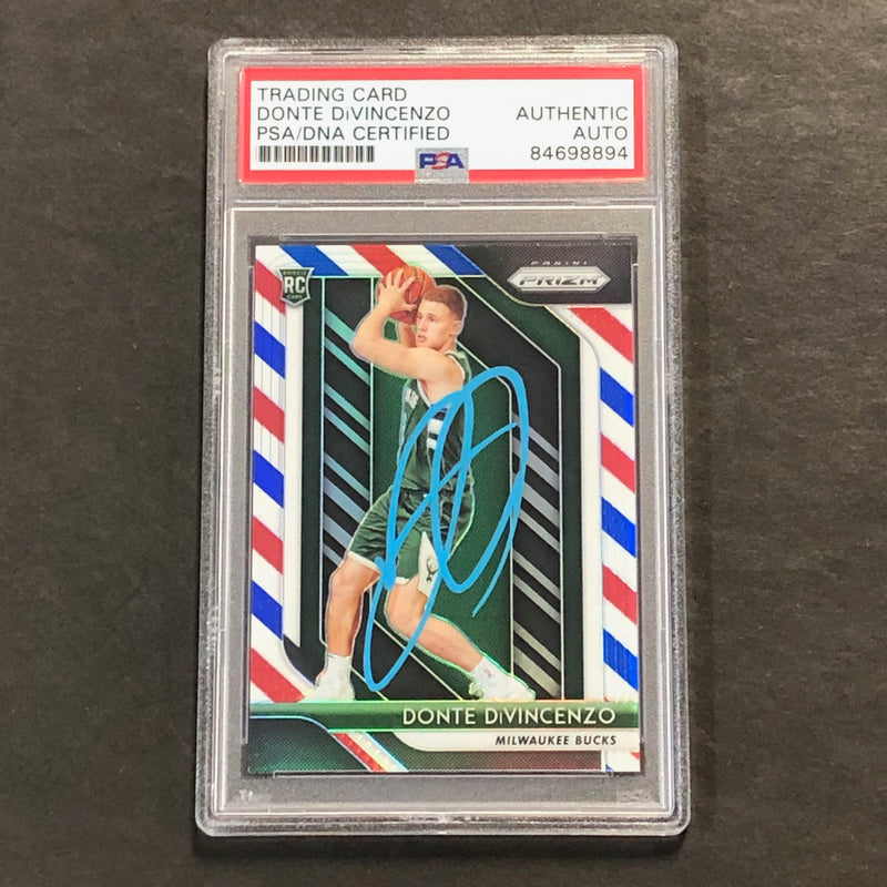 2018-19 Panini Prizm #246 DONTE DIVINCENZO Signed Card AUTO PSA/DNA Slabbed RC Bucks