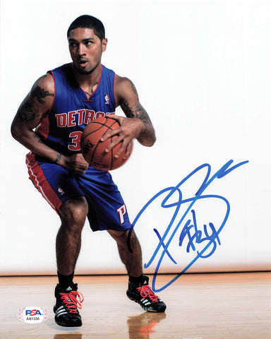 PEYTON SILVA signed 8x10 photo PSA/DNA Detroit Pistons Autographed