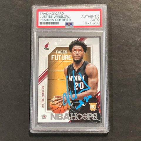 2015-16 NBA Hoops Faces of the Future #12 Justise Winslow Signed Card AUTO PSA/DNA Slabbed RC Heat