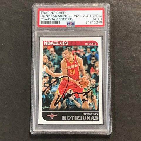 2014-15 Panini Hoops #124 Donatas Motiejunas Signed Card AUTO PSA Slabbed Rockets