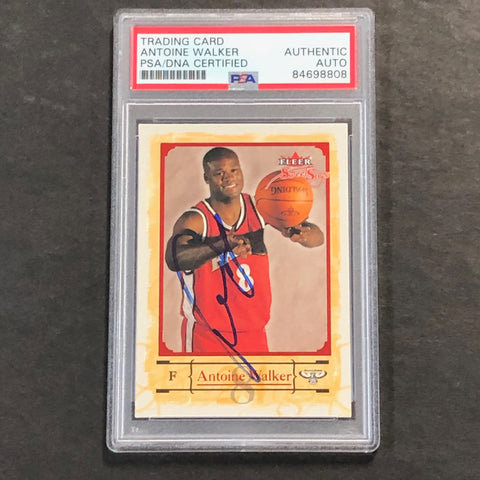 2004-05 FLEER Sweet Sigs #30 Antoine Walker Signed Card PSA Slabbed Hawks