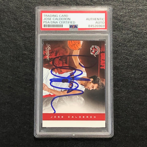 2012-13 Panini Prestige #23 Jose Calderon Signed Card AUTO PSA Slabbed Raptors