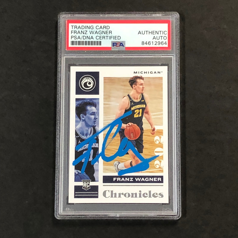 2021 Chronicles Draft Picks #9 Franz Wagner Signed Card AUTO PSA Slabbed RC Michigan