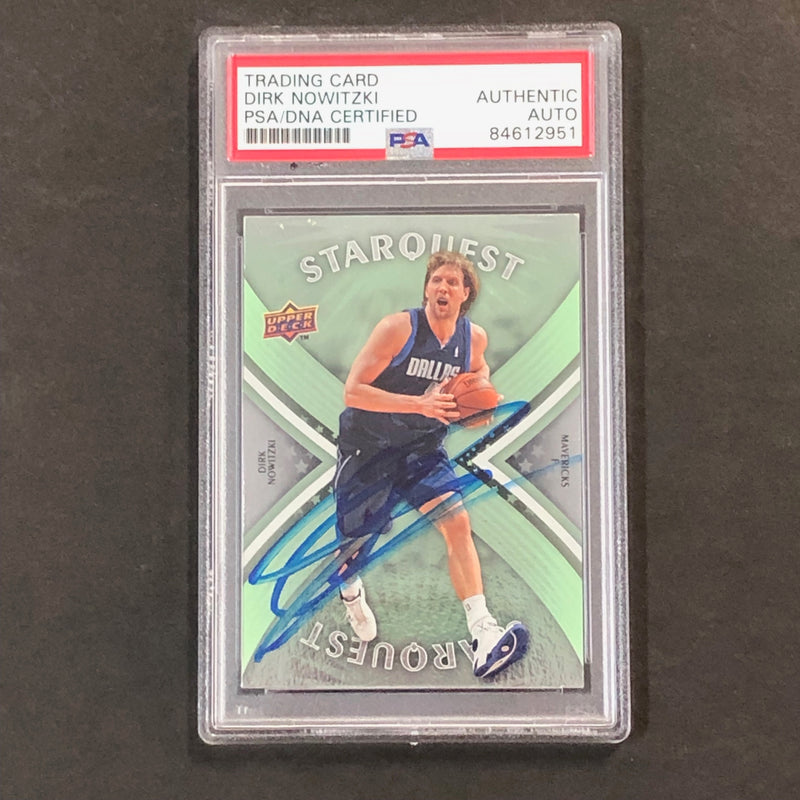 2008-09 Upper Deck Starquest #SQ-24 Dirk Nowitzki Signed AUTO Card PSA/DNA Slabbed Autographed