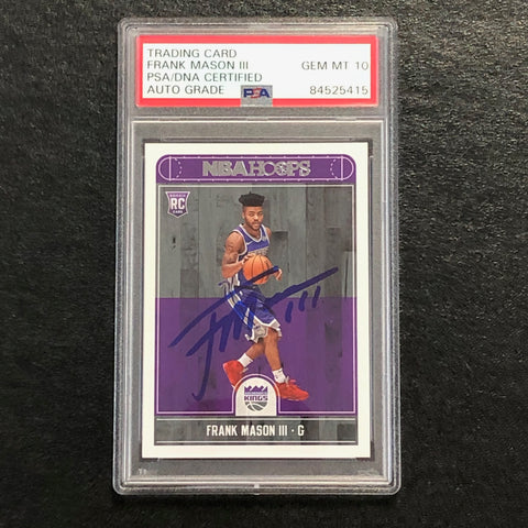 2017-18 NBA Hoops #284 Frank Mason III Signed Card AUTO 10 PSA Slabbed RC Kings