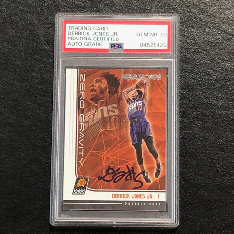 2017 NBA HOOPS ZERO GRAVITY #10 Derrick Jones Jr. Signed Card AUTO 10 PSA Slabbed Suns