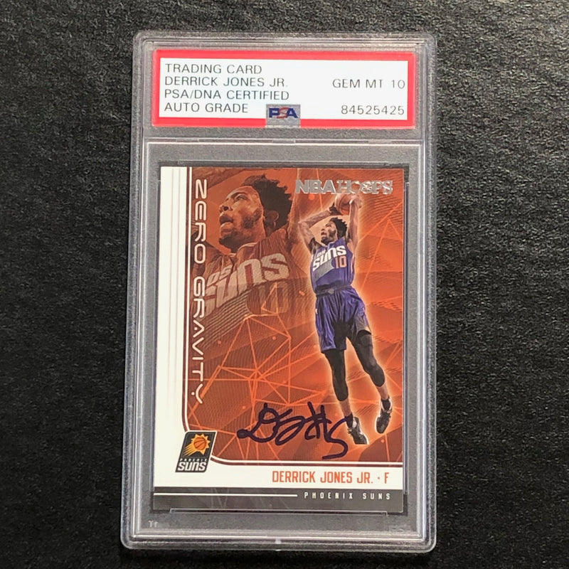 2017 NBA HOOPS ZERO GRAVITY #10 Derrick Jones Jr. Signed Card AUTO 10 PSA Slabbed Suns