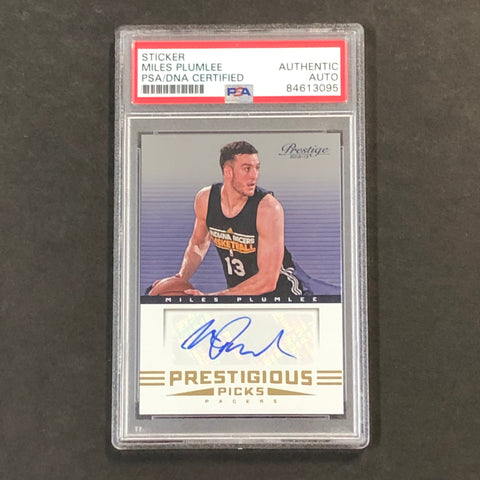 2012-13 Panini Prestige Prestigious Picks #70 Miles Plumlee Signed Rookie Card AUTO PSA Slabbed Pacers