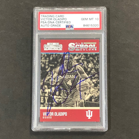 2015-16 Contenders Draft Picks Old School Colors #31 Victor Oladipo Signed card AUTO 10 PSA/DNA Indiana