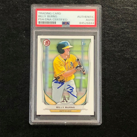 2014 Bowman #BP-19 Billy Burns Signed Card PSA Slabbed Auto A's