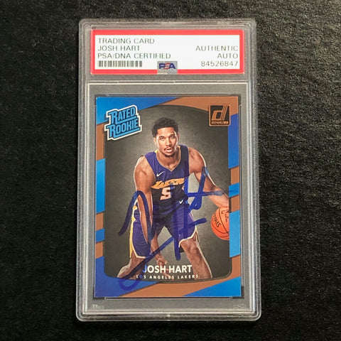 2017-18 Donruss Rated Rookie #171 Josh Hart Signed Card AUTO PSA Slabbed RC Lakers