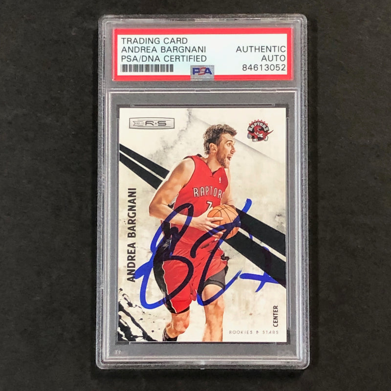 2010-11 Panini Rookies & Stars #14 Andrea Bargnani Signed Card AUTO PSA Slabbed Raptors