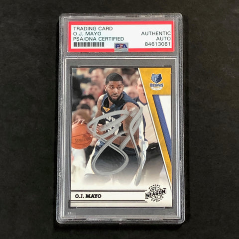 2010-11 Panini Season Update #114 O.J. Mayo Signed Card AUTO PSA Slabbed Grizzlies