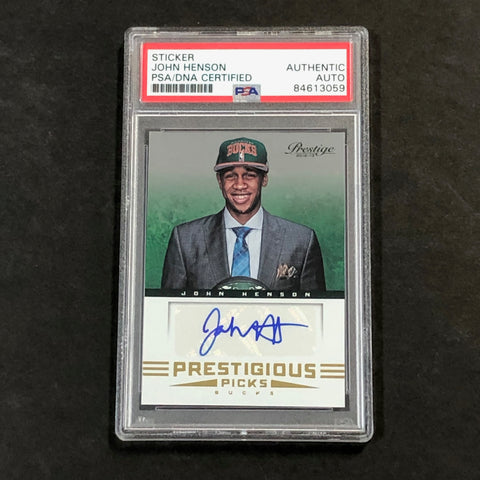 2012-13 Panini Prestige Prestigious Picks #58 John Henson Signed Card AUTO PSA Slabbed Bucks