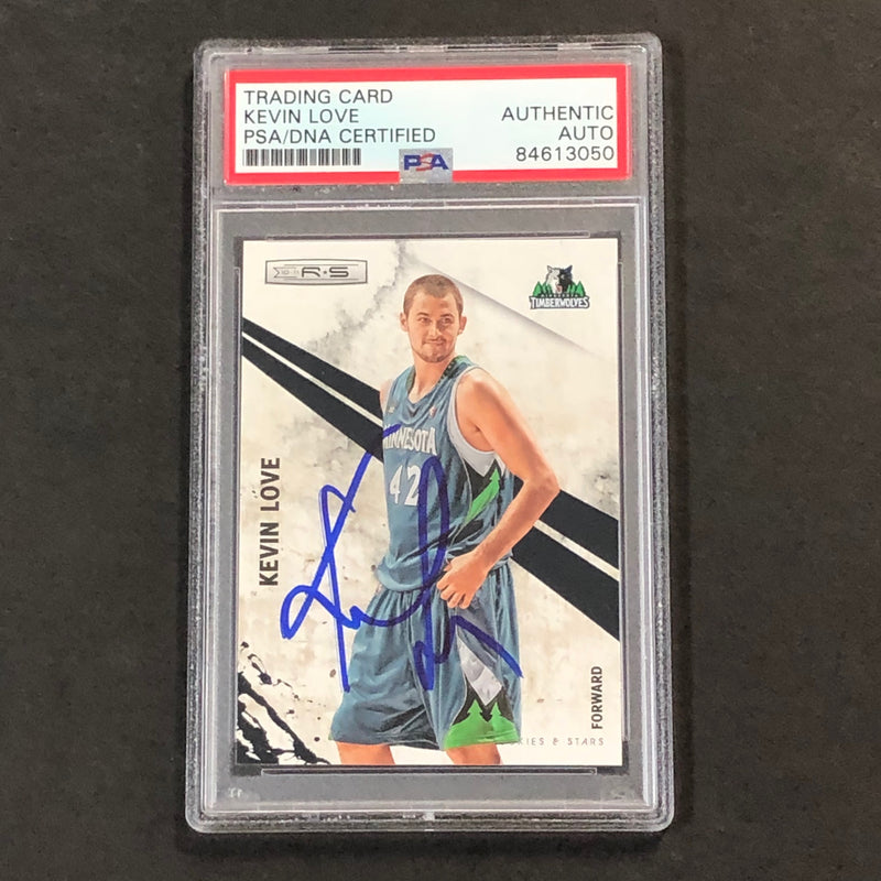 2010-11 Panini Rookies & Stars #71 Kevin Love Signed Card AUTO PSA Slabbed Timberwolves