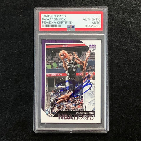 2018-19 NBA Hoops #47 De'Aaron Fox Signed Auto Slabbed PSA Kings