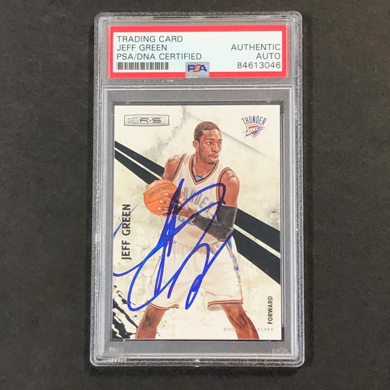 2010-11 Panini Rookies & Stars #79 Jeff Green Signed Card AUTO PSA/DNA Slabbed Thunder