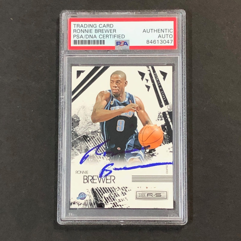 2009-10 Panini Rookies & Stars #96 Ronnie Brewer Signed Card AUTO PSA Slabbed Jazz