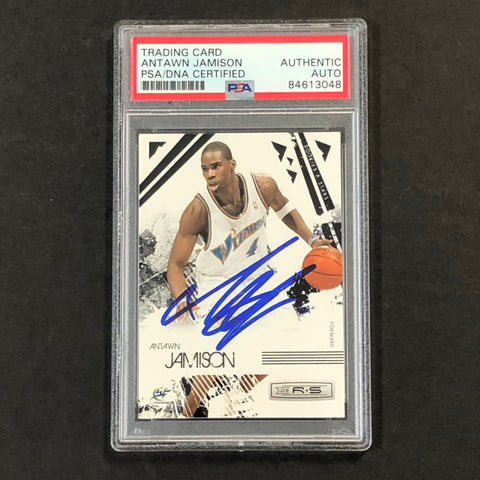 2009-10 Panini Rookies & Stars #97 Antawn Jamison Signed Card AUTO PSA Slabbed Wizards