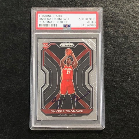 2020-21 Panini Prizm #260 Onyeka Okongwu signed AUTO Card PSA/DNA Slabbed RC Hawks