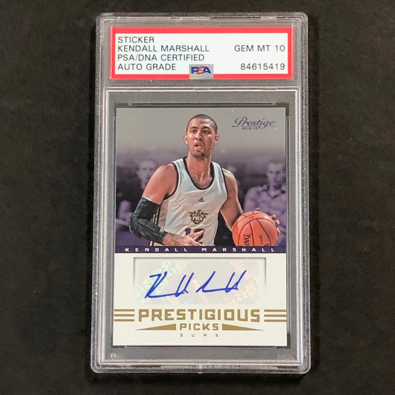 2012-13 Panini Prestige Prestigious Picks #57 Kendall Marshall Signed Card AUTO 10 PSA Slabbed Suns