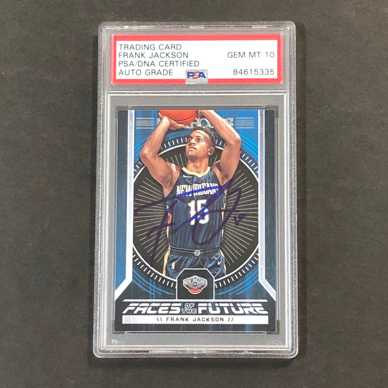 2017-18 NBA Hoops Faces of the Future #14 Frank Jackson Signed Card AUTO 10 PSA Slabbed Pelicans
