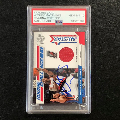 2010-11 Panini Season Update #15 Wesley Matthews Signed Relic Card AUTO 10 PSA Slabbed RC Trailblazers