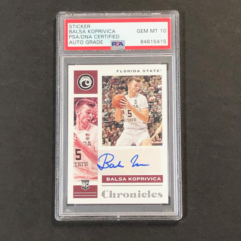 2021 Chronicles Draft Picks #CR-BKO Balsa Koprivica Signed Card AUTO 10 PSA/DNA Slabbed RC Florida
